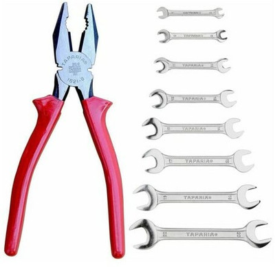 TAPARIA DEP-08 Double Ended Spanner Set with 1621-8 Steel (210mm) Combination Plier Hand Tool Kit(2 Tools)