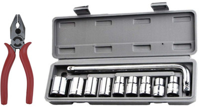 ALYRATOOLS Linesman Plier Chrome Socket Wrench Set Hand Tool Kit(2 Tools)