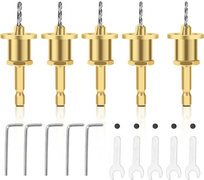 SERPLEX Carbide Tipped 90 Degree Countersink Drill Bit Set 5pcs 5pcs Carbide Tipped Countersink Drill Bits with Adjustable Depth Stop for Specialty Woodworking Bits Set(Pack of 5) SERPLEX Carbide Tipped 90 Degree Countersink Drill Bit Set 5pcs 5pcs Carbide Tipped Countersink Drill Bits with Adjustable Depth Stop for Specialty Woodworking Bits Set(Pack of 5)