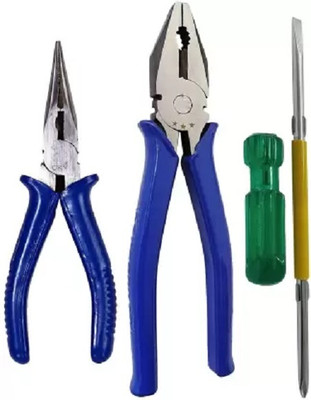 One Stop Shop Heavy duty Plier Blue 2in1 Screwdriver and Nose Plier set Hand Tool Kit Power & Hand Tool Kit(3 Tools)