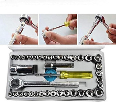 Jiyancreation 40 in 1 Screw Driver Set PCS Automobile Motorcycle Tool Box Set Hardware Double Sided Socket Wrench(Pack of 1)