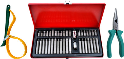ALYRATOOLS 3-piece Socket Set with Strap Wrench and Long Nose Pliers Hand Tool Kit(3 Tools)