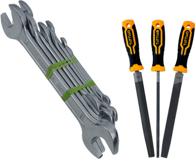 ALYRATOOLS Combination Spanner Set with 3-Piece Hand File Set Hand Tool Kit(2 Tools)