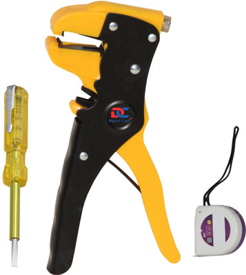 Digital Craft Automatic Wire Stripper,Tape 3Mtr,Hammer 200 gm Hand Tool Kit(3 Tools)