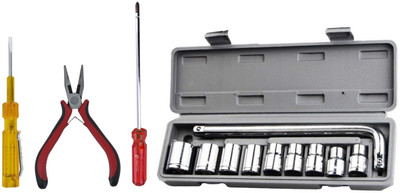 ALYRATOOLS Professional Hand Tool Combo with Socket Wrench Set Hand Tool Kit(4 Tools)