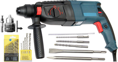 Digital Craft 26mm 4 Functions Electric Rotary Hammer with 5Pcs SDS Bit With 13Pc HSS Drill Bit & 5Pc Masnory Bit 13MM Drill Chuck Impact Drill Machine Power & Hand Tool Kit(20 Tools) Digital Craft 26mm 4 Functions Electric Rotary Hammer with 5Pcs SDS Bit With 13Pc HSS Drill Bit & 5Pc Masnory Bit 13MM Drill Chuck Impact Drill Machine Power & Hand Tool Kit(20 Tools)
