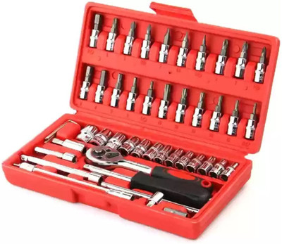 Dazzel Flex Socket Tool Set Combination Bit Wrench Tool Kit Set 46 in 1 Extension Ratchet Hand Tool Kit(46 Tools)