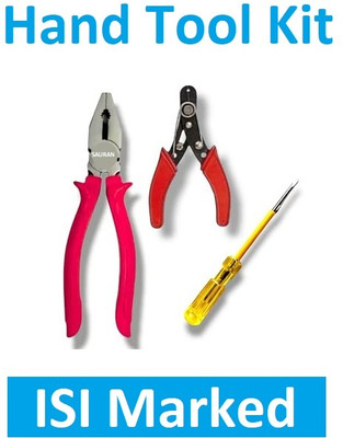 Sauran Pack of 3 ISI Marked Combination Hand Tool Set (KIT48) Hand Tool Kit(3 Tools)