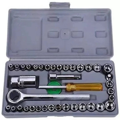 Philocaly Enterprise 40 in 1 Screw Driver Set PCS Automobile Motorcycle Tool Box Set Socket Hand Tool Kit(40 Tools)