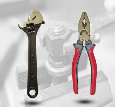 Inditrust 8inch 1Adjustable wrench and 1pc Plier 8inch Hand Tool Kit(2 Tools)
