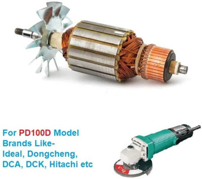High Q ARMATURE FOR PD100D ANGLE GRINDER MODELS LIKE HITACHI ,100H IDEAL,DCA,DONGCHENG Power & Hand Tool Kit(1 Tools)