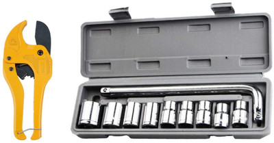 ALYRATOOLS Multipurpose Pipe Cutter & Chrome Socket Wrench Set Hand Tool Kit(2 Tools)