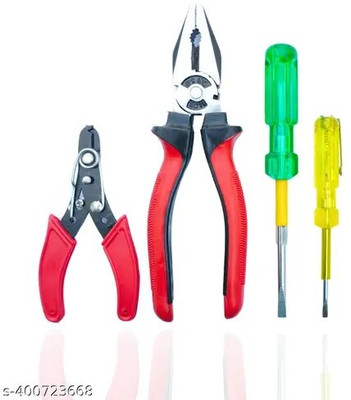 Snoktool Combination Plier Wire Stripper Line Tester & 2in1 Screwdriver Hand Tool Kit(4 Tools)