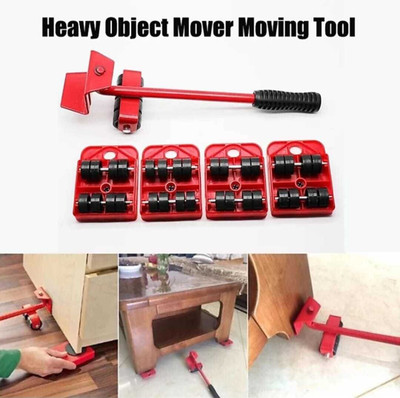 Flaxton Heavy Furniture Lifter and Mover Tool Set Easy to Lift Furniture Hand Tool Kit(5 Tools)