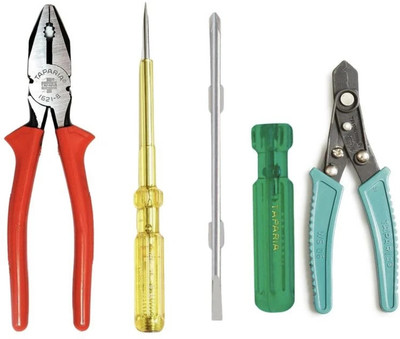 tapaia 8 Plier,Tester,2in1 Screwdriver & WS06 Wire Cutter Hand Tool Kit(4 Tools)