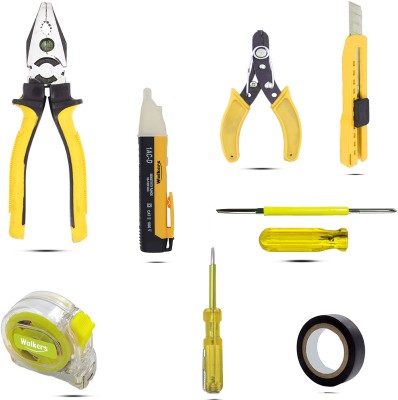 Walkers WKCB97M1 8Pcs Useful Hands Tools Plier+Line Tester+Wire Cutter+Voltage Tester Hand Tool Kit(8 Tools)