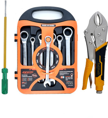 ALYRATOOLS 3-in-1 Professional Hand Tool Set with Ratcheting Spanners & Locking Plier Hand Tool Kit(3 Tools)