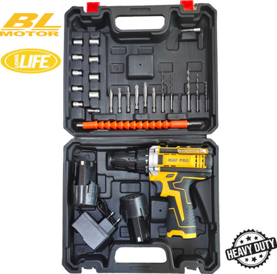 NTH MAF PRO CORDLESS DRILL KIT 12V BRUSHLESS MOTOR 2x12v Battery With Speed Control Power & Hand Tool Kit(24 Tools)