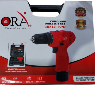 ORA BRUSHLESS CORDLESS SCREW DRIVER MACHINE 12V Power & Hand Tool Kit(15 Tools)