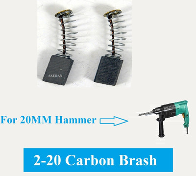 Sauran Pack of 4 (8 piece) Carbon Brush for 2-20 Hammer 20mm Power & Hand Tool Kit(8 Tools)