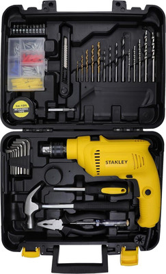 STANLEY SDH550KP-IN 550W DIY 10mm Single Speed Hammer Drill and Power & Hand Tool Kit(120 Tools)