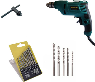 Atrocitus 10mm Drill Machine With masonaryBit,Hss Power & Hand Tool Kit(19 Tools)