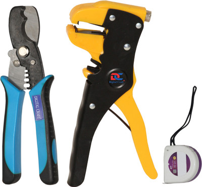 Digital Craft Automatic Wire Stripper,Tape 3Mtr,8Inch Cable Cutter Hand Tool Kit(3 Tools)