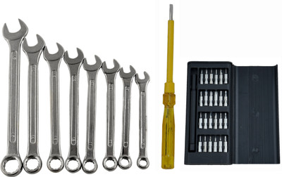 ALYRATOOLS 3-in-1 DIY Tool Kit Spanner Set with Precision Bit Set & Tester Hand Tool Kit(3 Tools)