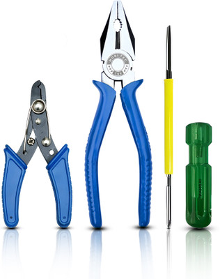 MODITEC Electrician Combo-03 200 MM Plier & 130 MM Wire Cutter with 2in1 Screwdrive Hand Tool Kit(3 Tools)