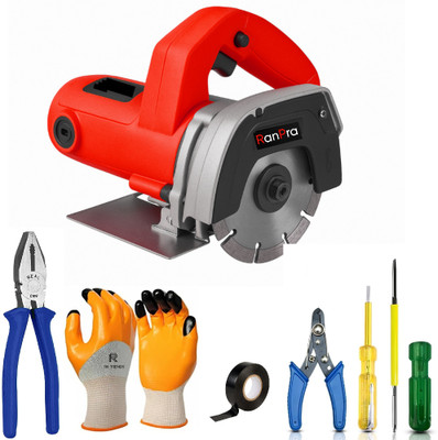 RanPra 4INCH/110MM MARBLE CUTTING MACHINE | HANDTOOL WITH SAFETY GLOVES Power & Hand Tool Kit(7 Tools)