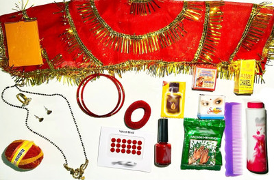 KHUSHA CREATIONS Mata 16 Shringar With Box For Durga Mata Pooja/ Prayer Kit / Suhag set Prayer Kit