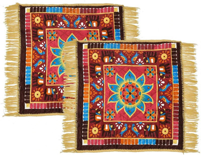 EASYCOT Prayer Mat, Velvet Aasan Mat, Pooja Aasan Mat, Check Square Prayer Kit