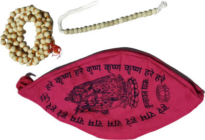 Firmus Hare Krishna gomukhi jaap bag with Original Tulsi & Sakshi Mala Combo Prayer Kit