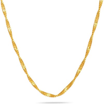 Candere by Kalyan Jewellers BIS Hallmark Curb Chain Yellow Gold Precious Chain(18kt)