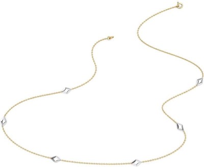 Candere by Kalyan Jewellers Lightweight 22 inches Curb Chain Yellow Gold Precious Chain(18kt)