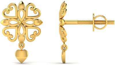 LORDS JEWELS Clinging Floret Gold Earring Yellow Gold 22kt Stud Earring