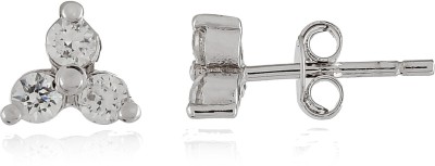Femme Jam 925 Sterling Silver 3 Dot Zirconia Crystal Stud Earrings for Women & Girls Swarovski Crystal Sterling Silver Stud Earring