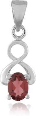 Femme Jam 925 Sterling Silver Natural Garnet Gemstone Oval Pendant for Women & Girls Garnet Sterling Silver Pendant