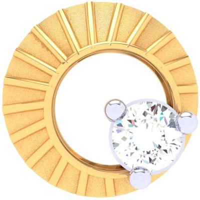 PC Chandra Jewellers Circle Shaped (750) 18kt Diamond Yellow Gold Nose Wire