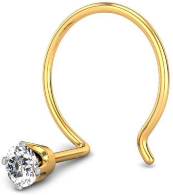 Candere by Kalyan Jewellers Gold Nose Pin 18kt Diamond Yellow Gold Nose Wire