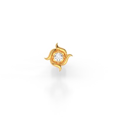 Perrian Nose Pin for Women and Girls 18kt Diamond Yellow Gold Stud