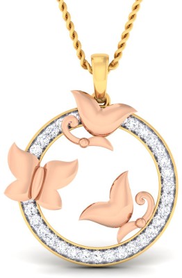 avsar Certified Diamond & BIS Hallmark AVP963YA 18kt Diamond Yellow Gold Pendant