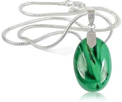 REIKI CRYSTAL PRODUCTS Natural Malachite Pendant Crystal Stone Locket With Metal Chain Malachite Stone Pendant