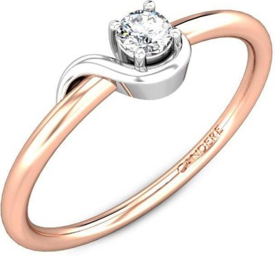 Candere by Kalyan Jewellers Solitaire Style 18kt Diamond Rose Gold ring