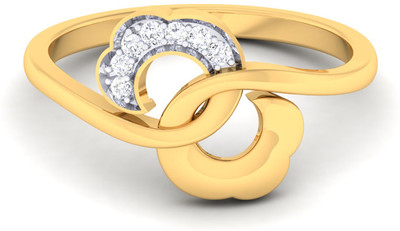 Radha Rani Pari Sterling Silver Zircon Rhodium Plated Ring