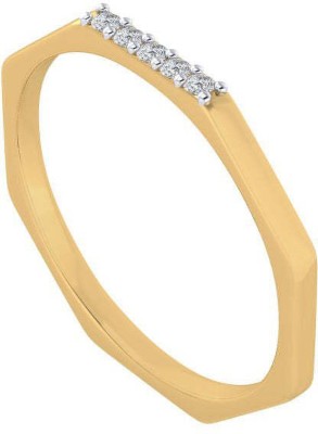 Diamtrendz Jewels Certified Real Diamond Octagon Band 14kt Diamond Yellow Gold ring