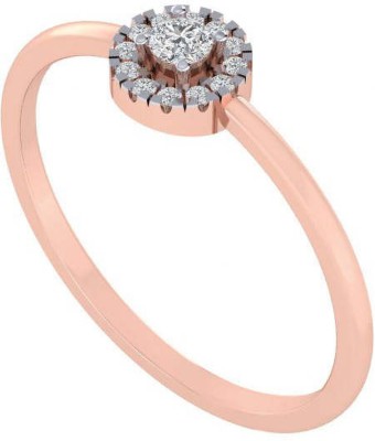 Diamtrendz Jewels Certified Real Diamond Solitaire 14kt Diamond Rose Gold ring