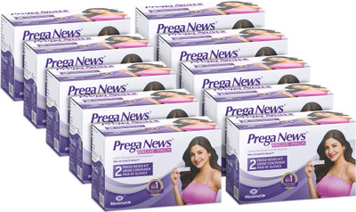 PREGANEWS Value Pack( 2 Gloves + 2 Urine Containers + 2 Pregnancy Test Kits ) x Pack of 10 Pregnancy Test Kit(20 Tests)