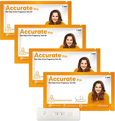 Accurate Pro One Step Urine HCG Pregnancy Test Kit (Pack of 4 Strips) Pregnancy Test Kit(4 Tests)
