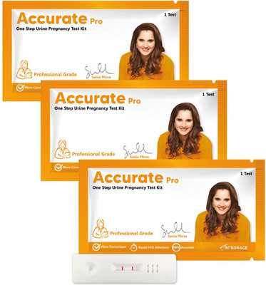 Accurate Pro One Step Urine HCG Pregnancy Test Kit (Pack of 3 Strips) Pregnancy Test Kit(3 Tests)